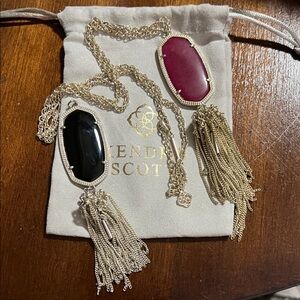 Kendra Scott Gold Chain Necklace with interchangeable Rayne Pendants